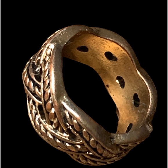 Braided Silver Fashion Ring Band Unisex Women’s Ring or Mens Ring Jewelry - Picture 4 of 7